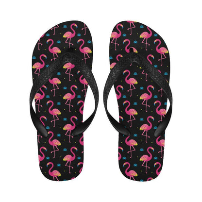 Flamingo Pink Neon Print Pattern Flip Flops-JTAMIGO.COM