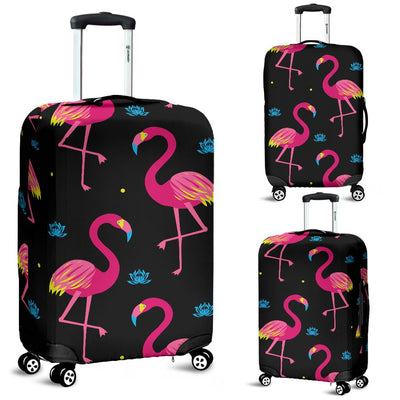 Flamingo Pink Neon Print Pattern Luggage Cover Protector
