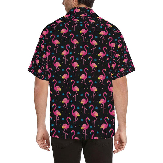 Flamingo Pink Neon Print Pattern Men Aloha Hawaiian Shirt