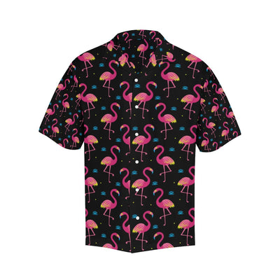 Flamingo Pink Neon Print Pattern Men Aloha Hawaiian Shirt