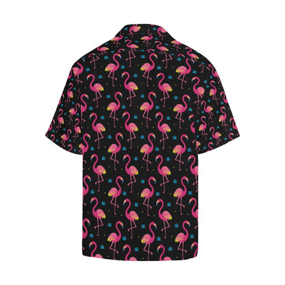 Flamingo Pink Neon Print Pattern Men Aloha Hawaiian Shirt