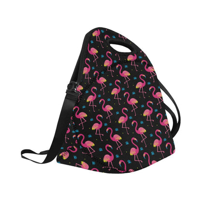 Flamingo Pink Neon Print Pattern Neoprene Lunch Bag (Model 1669)(Large)-JTAMIGO.COM
