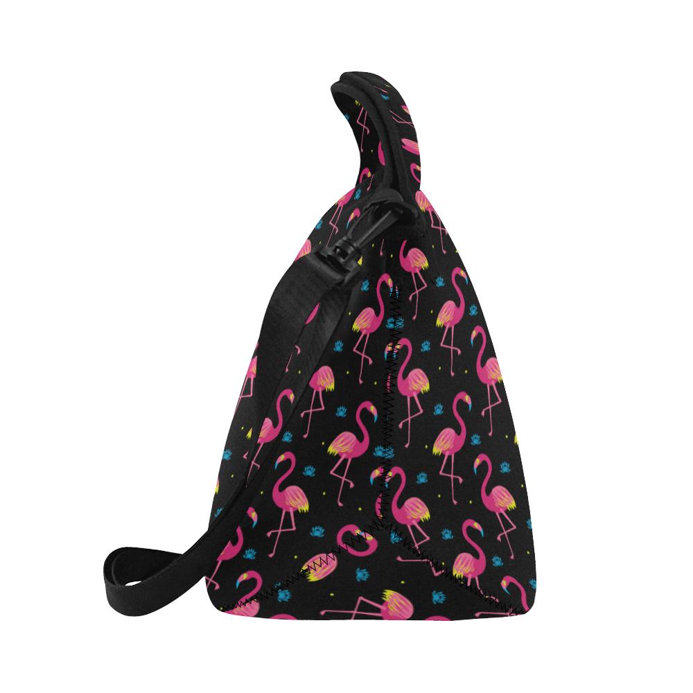 Flamingo Pink Neon Print Pattern Neoprene Lunch Bag (Model 1669)(Large)-JTAMIGO.COM
