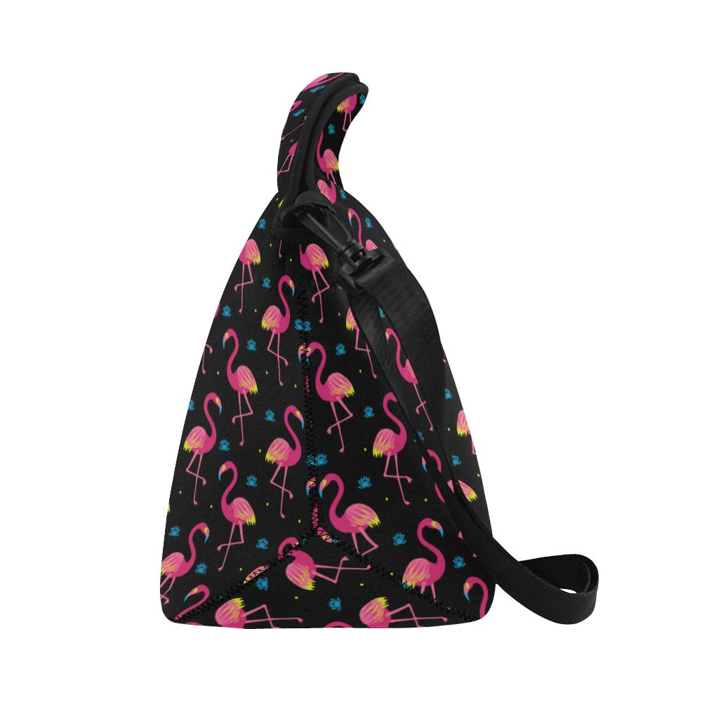 Flamingo Pink Neon Print Pattern Neoprene Lunch Bag (Model 1669)(Large)-JTAMIGO.COM