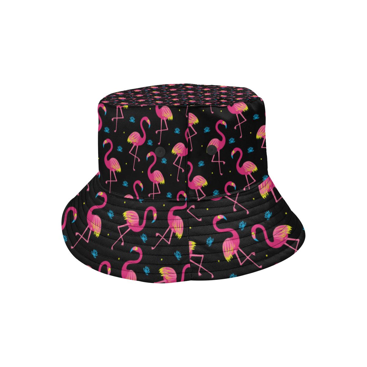 Flamingo Pink Neon Print Pattern Unisex Bucket Hat