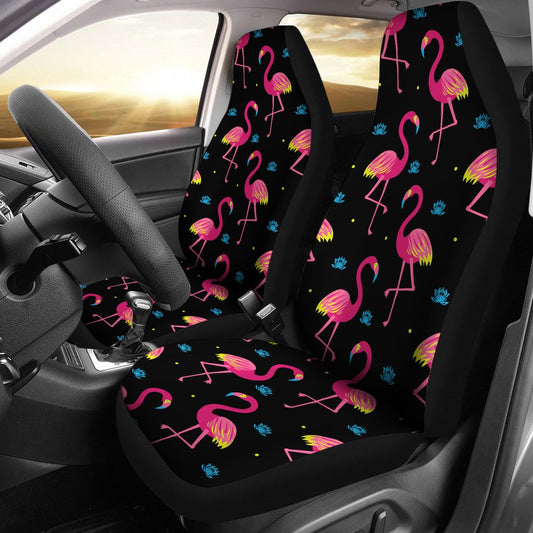 Flamingo Pink Neon Print Pattern Universal Fit Car Seat Covers