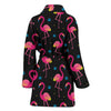 Flamingo Pink Neon Print Pattern Women Bath Robe-JTAMIGO.COM