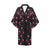 Flamingo Pink Neon Print Pattern Women Short Kimono Robe
