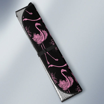 Flamingo Pink Print Pattern Car Sun Shade For Windshield