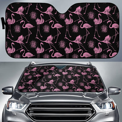 Flamingo Pink Print Pattern Car Sun Shade For Windshield