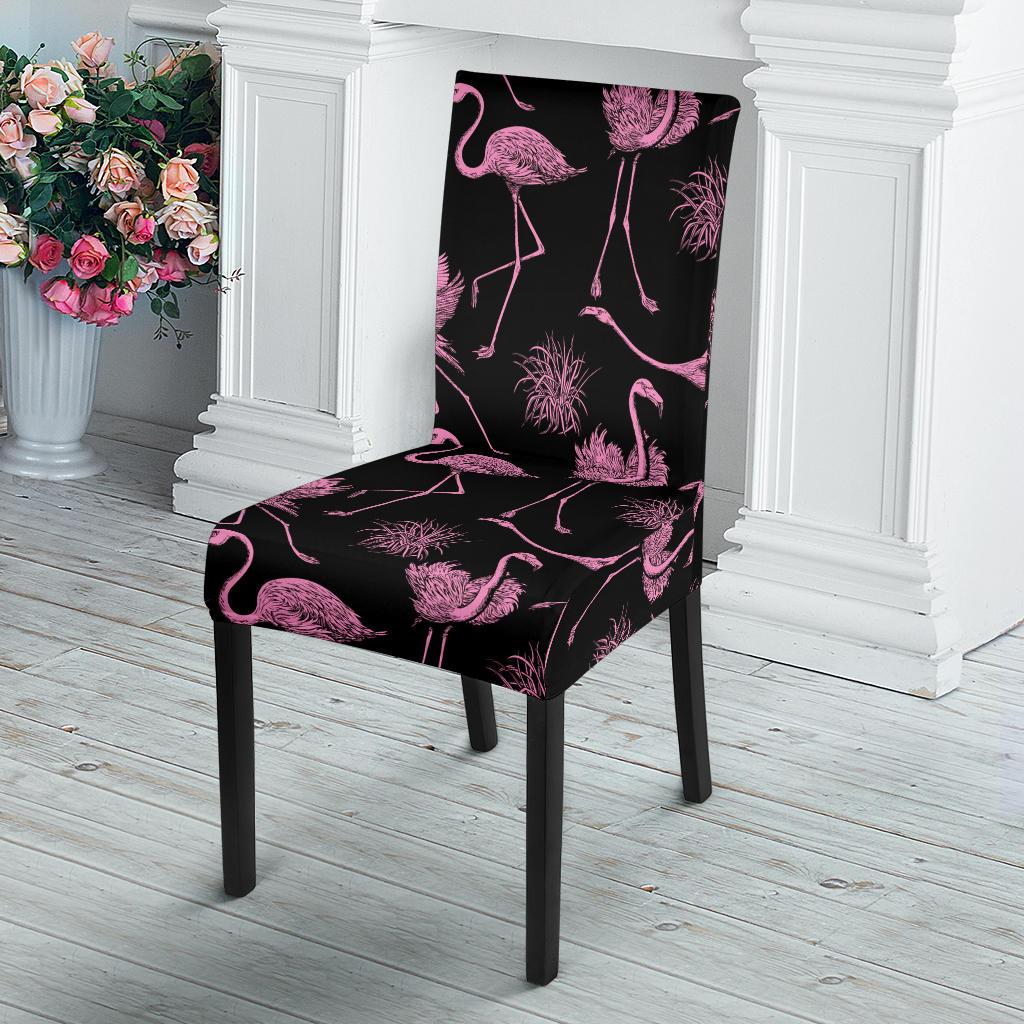 Flamingo Pink Print Pattern Dinning Chair Slipper-JTAMIGO.COM