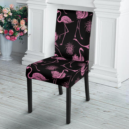 Flamingo Pink Print Pattern Dinning Chair Slipper-JTAMIGO.COM