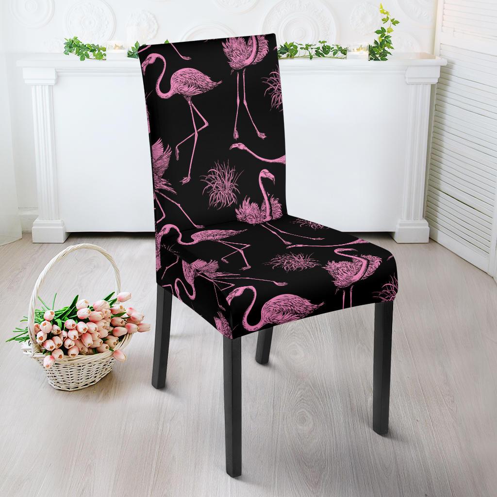 Flamingo Pink Print Pattern Dinning Chair Slipper-JTAMIGO.COM