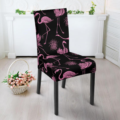 Flamingo Pink Print Pattern Dinning Chair Slipper-JTAMIGO.COM