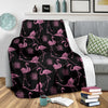 Flamingo Pink Print Pattern Fleece Blanket