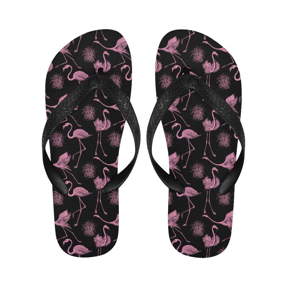 Flamingo Pink Print Pattern Flip Flops-JTAMIGO.COM