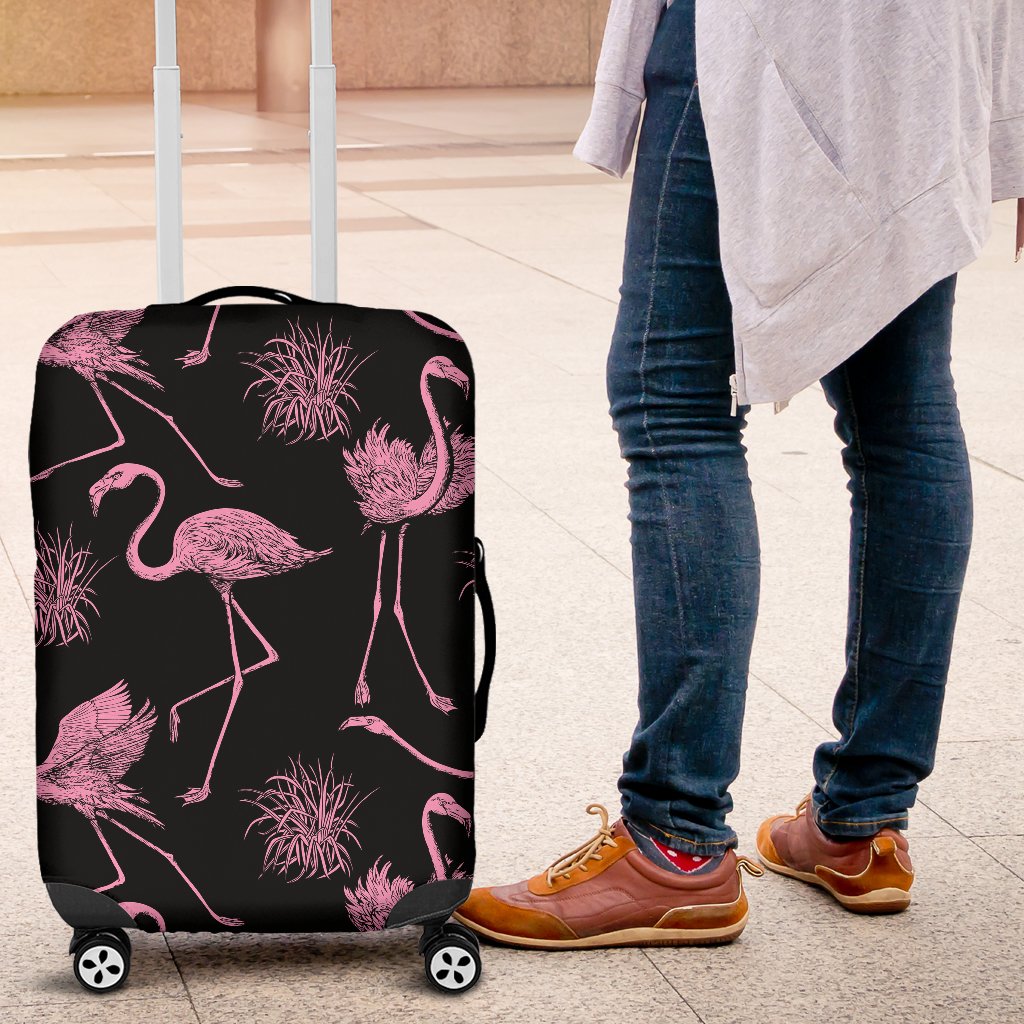 Flamingo Pink Print Pattern Luggage Cover Protector