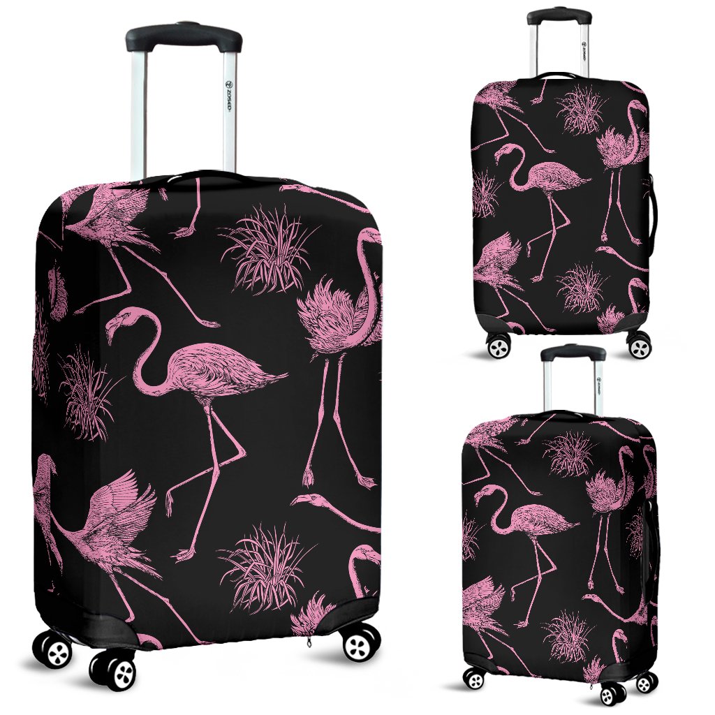 Flamingo Pink Print Pattern Luggage Cover Protector