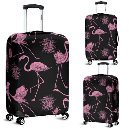 Flamingo Pink Print Pattern Luggage Cover Protector