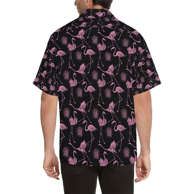 Flamingo Pink Print Pattern Men Aloha Hawaiian Shirt