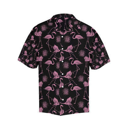 Flamingo Pink Print Pattern Men Aloha Hawaiian Shirt