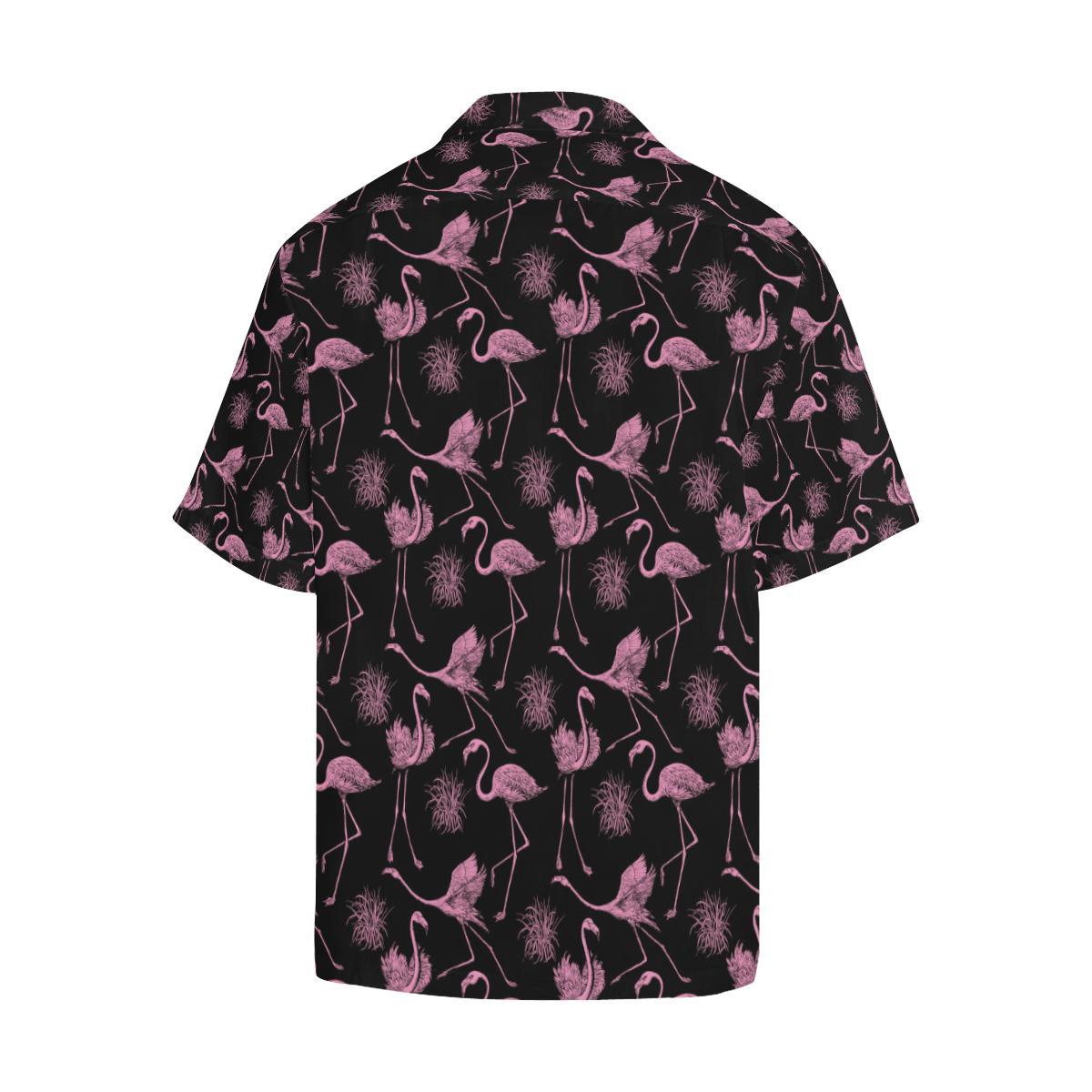 Flamingo Pink Print Pattern Men Aloha Hawaiian Shirt