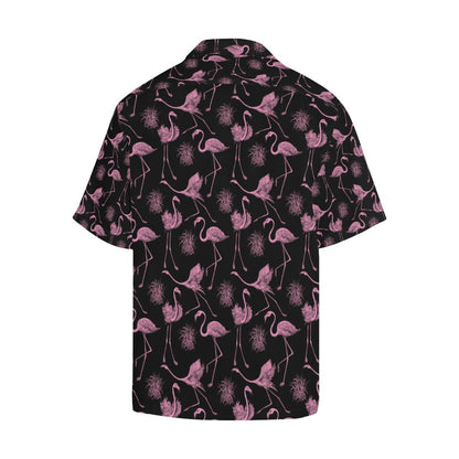 Flamingo Pink Print Pattern Men Aloha Hawaiian Shirt