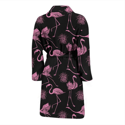 Flamingo Pink Print Pattern Men Bath Robe-JTAMIGO.COM