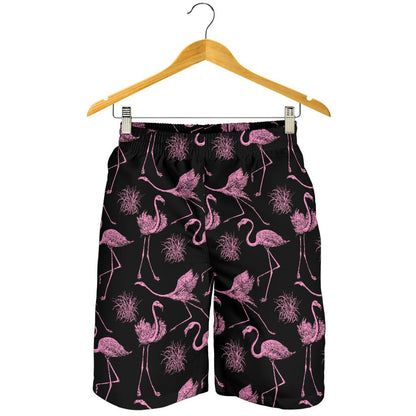Flamingo Pink Print Pattern Mens Shorts-JTAMIGO.COM
