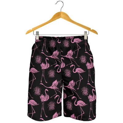 Flamingo Pink Print Pattern Mens Shorts-JTAMIGO.COM