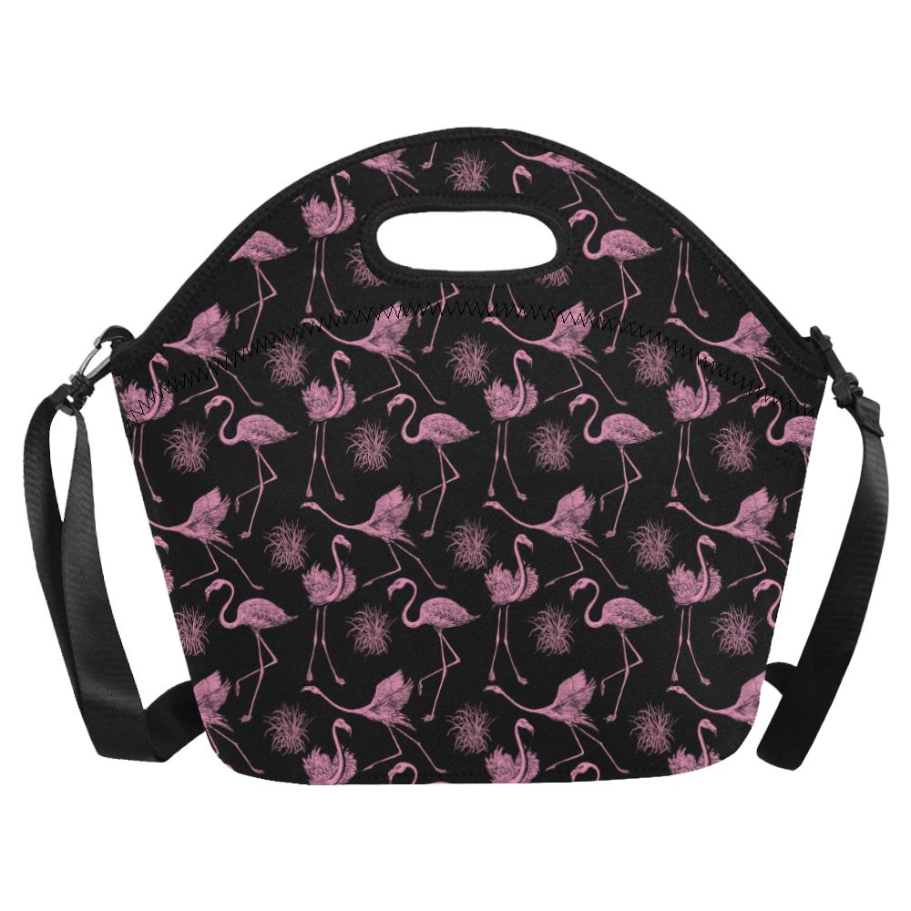 Flamingo Pink Print Pattern Neoprene Lunch Bag (Model 1669)(Large)-JTAMIGO.COM