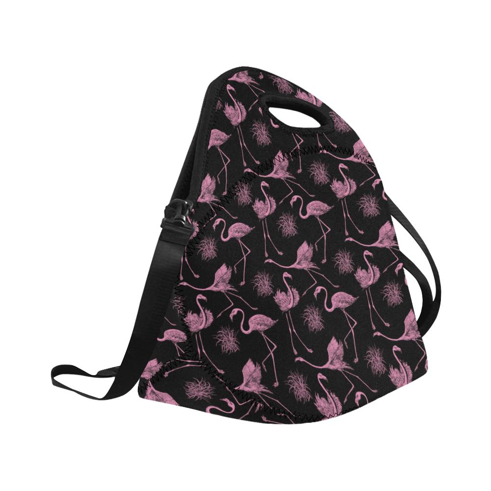 Flamingo Pink Print Pattern Neoprene Lunch Bag (Model 1669)(Large)-JTAMIGO.COM