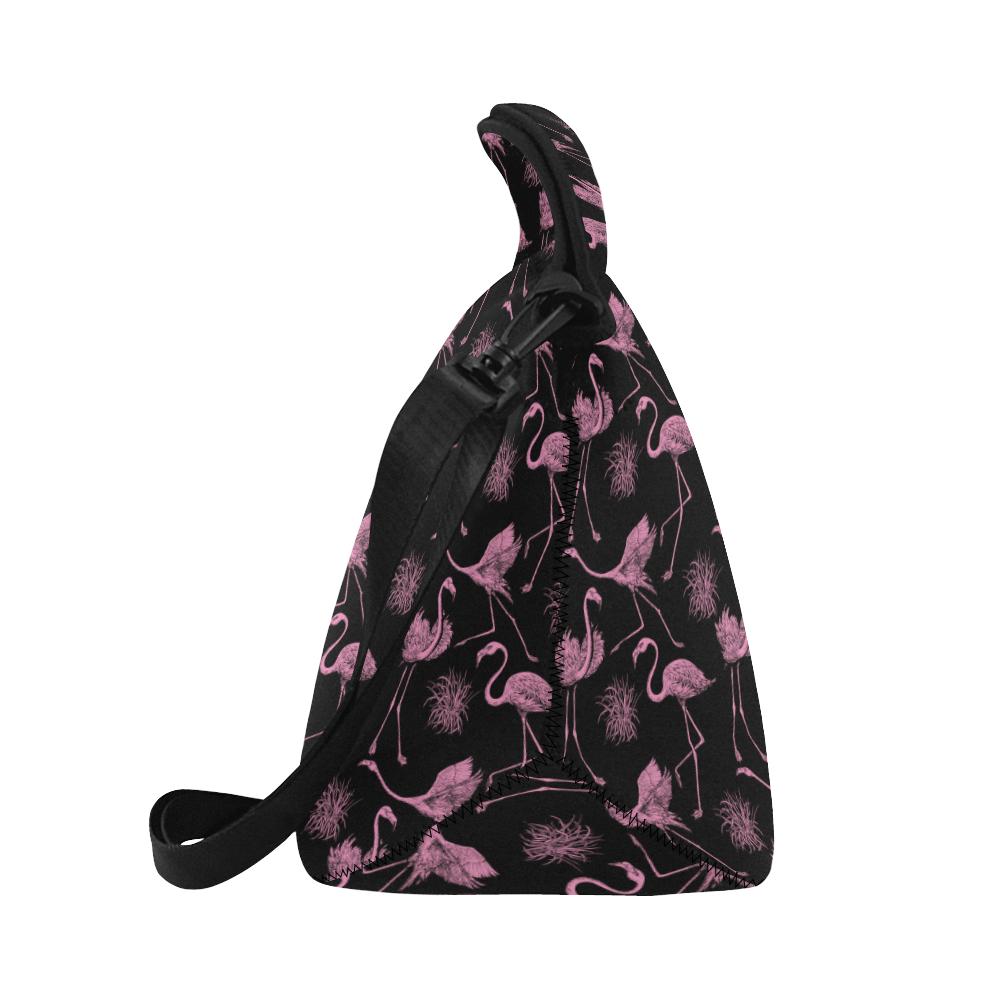 Flamingo Pink Print Pattern Neoprene Lunch Bag (Model 1669)(Large)-JTAMIGO.COM