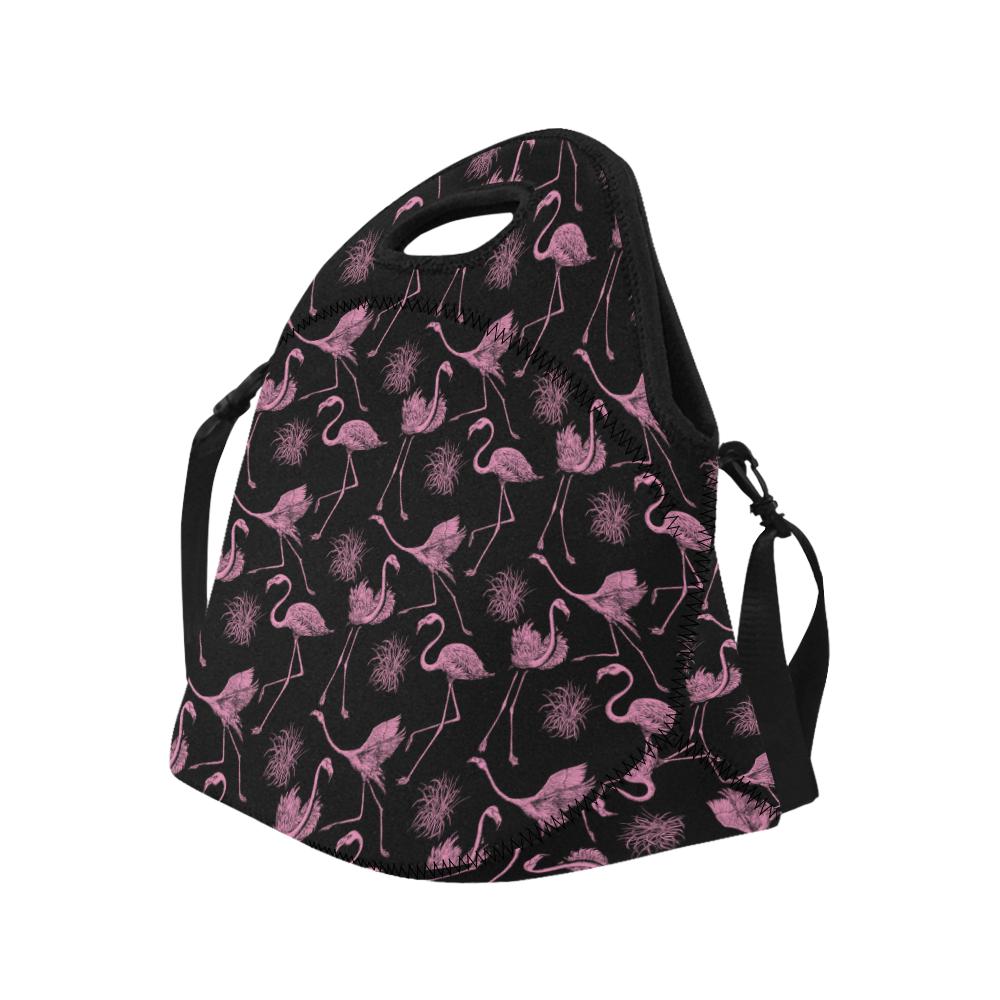 Flamingo Pink Print Pattern Neoprene Lunch Bag (Model 1669)(Large)-JTAMIGO.COM