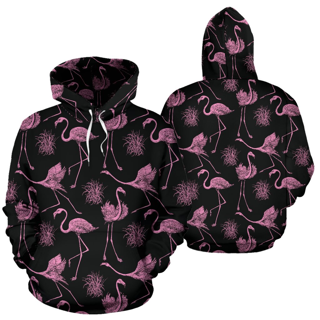 Flamingo Pink Print Pattern Pullover Hoodie