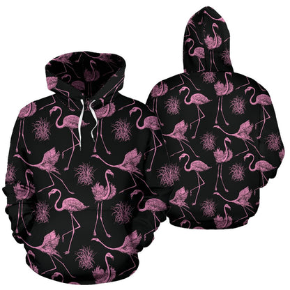 Flamingo Pink Print Pattern Pullover Hoodie