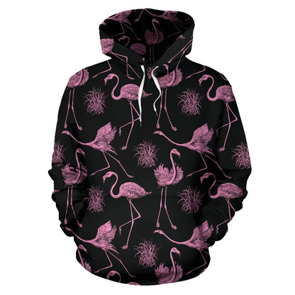 Flamingo Pink Print Pattern Pullover Hoodie