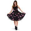 Flamingo Pink Print Pattern Sleeveless Dress