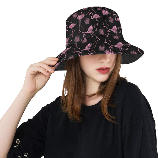 Flamingo Pink Print Pattern Unisex Bucket Hat