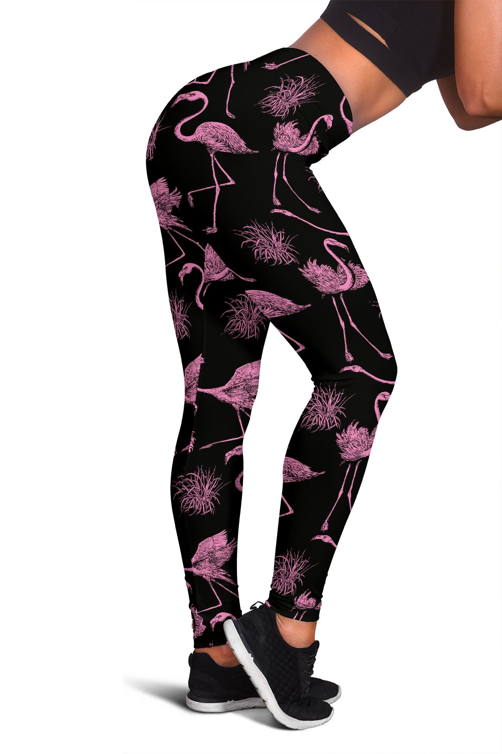 Flamingo Pink Print Pattern Women Leggings