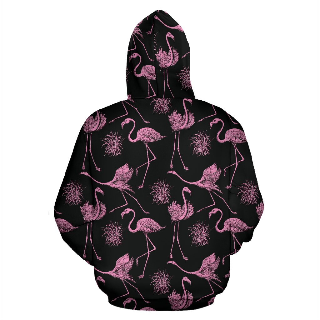 Flamingo Pink Print Pattern Zip Up Hoodie