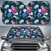 Floral Blue Themed Print Car Sun Shade For Windshield