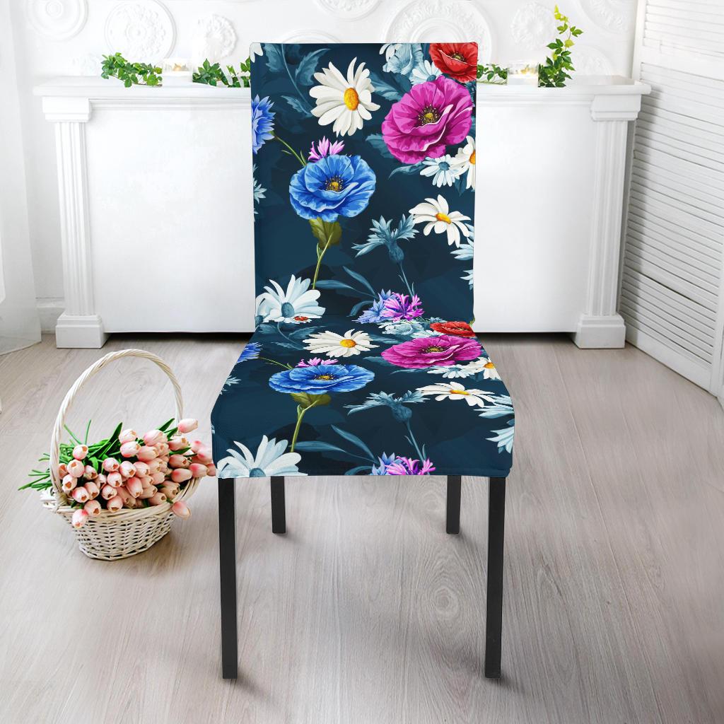 Floral Blue Themed Print Dinning Chair Slipper-JTAMIGO.COM