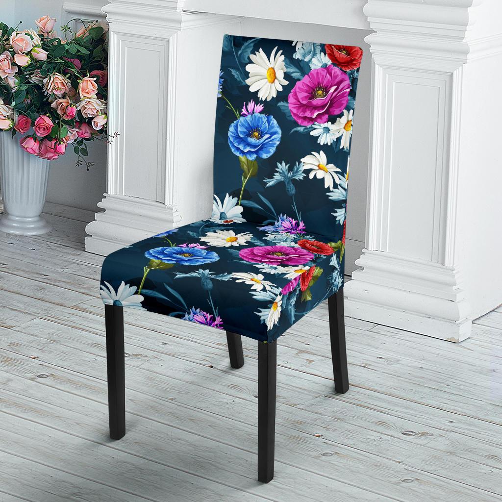 Floral Blue Themed Print Dinning Chair Slipper-JTAMIGO.COM