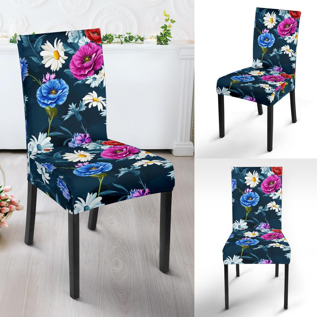 Floral Blue Themed Print Dinning Chair Slipper-JTAMIGO.COM