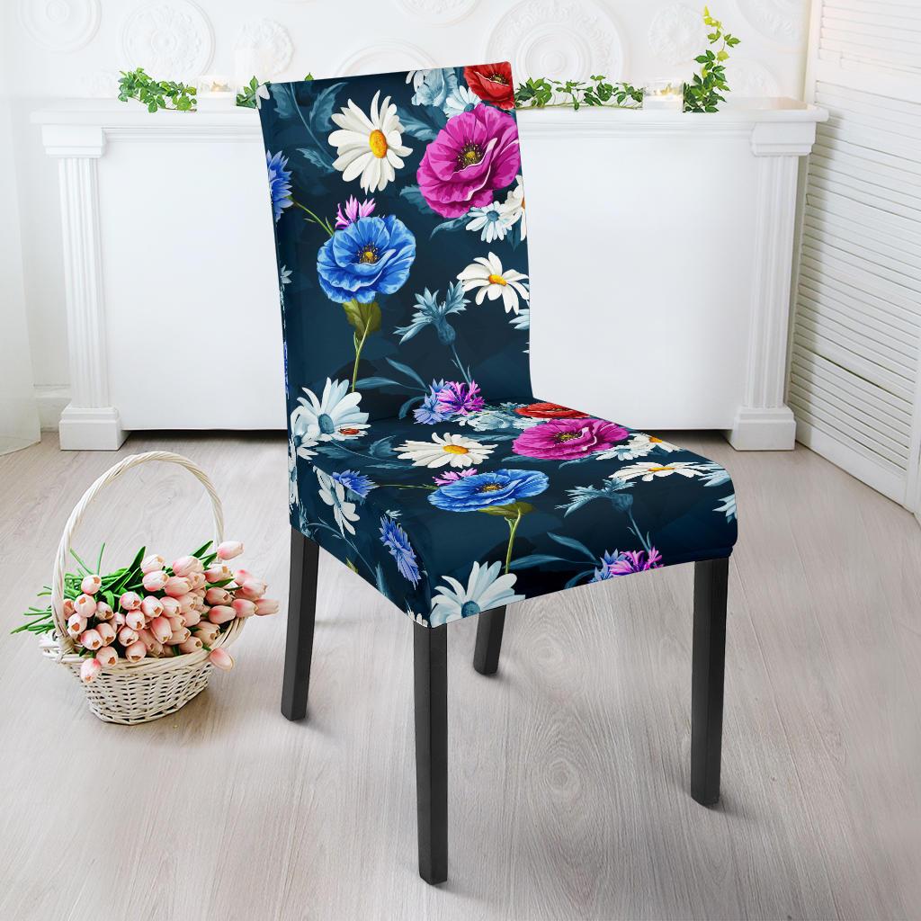 Floral Blue Themed Print Dinning Chair Slipper-JTAMIGO.COM