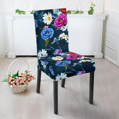 Floral Blue Themed Print Dinning Chair Slipper-JTAMIGO.COM