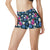 Floral Blue Themed Print High Waisted Spandex Shorts-JTAMIGO.COM