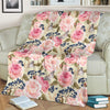 Floral Pink Butterfly Print Fleece Blanket