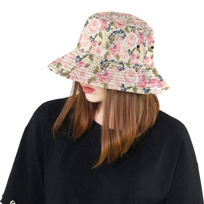 Floral Pink Butterfly Print Unisex Bucket Hat